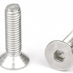 chanwa 201 stainless steel countersunk head hexagonal screw flat head hexagonal bolt inner hexagonal screw hexagon socket screws (size : m5*12)