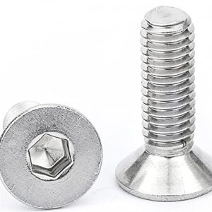 CHANWA 201 Stainless Steel countersunk Head Hexagonal Screw Flat Head Hexagonal Bolt Inner Hexagonal Screw Hexagon Socket Screws (Size : M5*12)