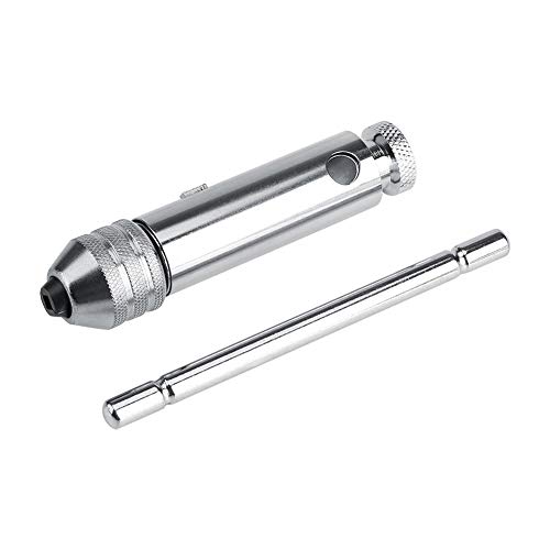 Adjustable T-Handle Ratchet Tap Holder Wrench Household Alloy Steel Silver Adjustable T Type One-Hand Ratchet Wrench Adjustable Tap Wrench T-Handle Tap Wrenches (M5-12 Long) ( Color : M5-12 Short )