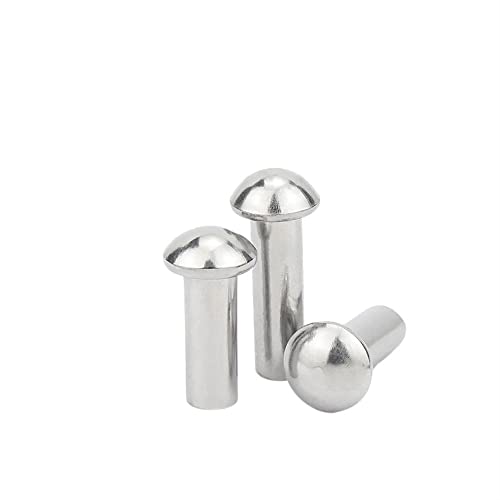 CHANWA Stainless Steel semi-Round Head Solid Rivets Percussion Round Head Rivets M2M2.5M3M4M5M6M8M10M12 (Size : M5*12)