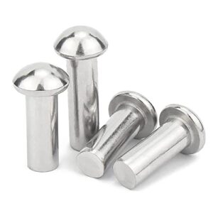 CHANWA Stainless Steel semi-Round Head Solid Rivets Percussion Round Head Rivets M2M2.5M3M4M5M6M8M10M12 (Size : M5*12)