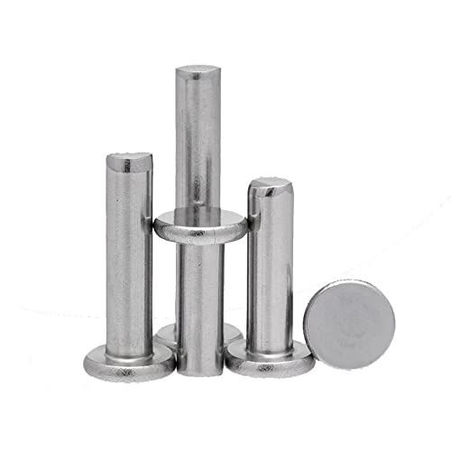 CHANWA Stainless Steel Flat Head Solid Rivets Percussion Flat Head Rivets M4M5M6mm Solid Rivets (Size : M5*12)