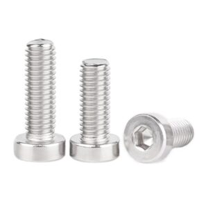 Hexagon Socket Screws 304 Stainless Steel Thin Head Hexagon Socket Screws Flat Head Bolts Short Head Hexagon Socket Screws (Size : M5*12 5pcs)