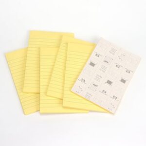 Early Buy 6 Pads Lined Sticky Notes with Lines 4x6 Self-Stick Notes Bright Color Sticky Notes, 45 Sheets/Pad (Yellow)