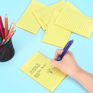 Early Buy 6 Pads Lined Sticky Notes with Lines 4x6 Self-Stick Notes Bright Color Sticky Notes, 45 Sheets/Pad (Yellow)