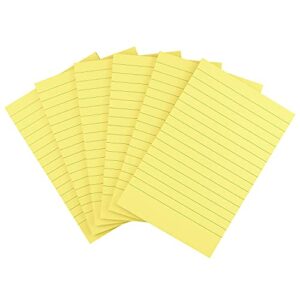 Early Buy 6 Pads Lined Sticky Notes with Lines 4x6 Self-Stick Notes Bright Color Sticky Notes, 45 Sheets/Pad (Yellow)