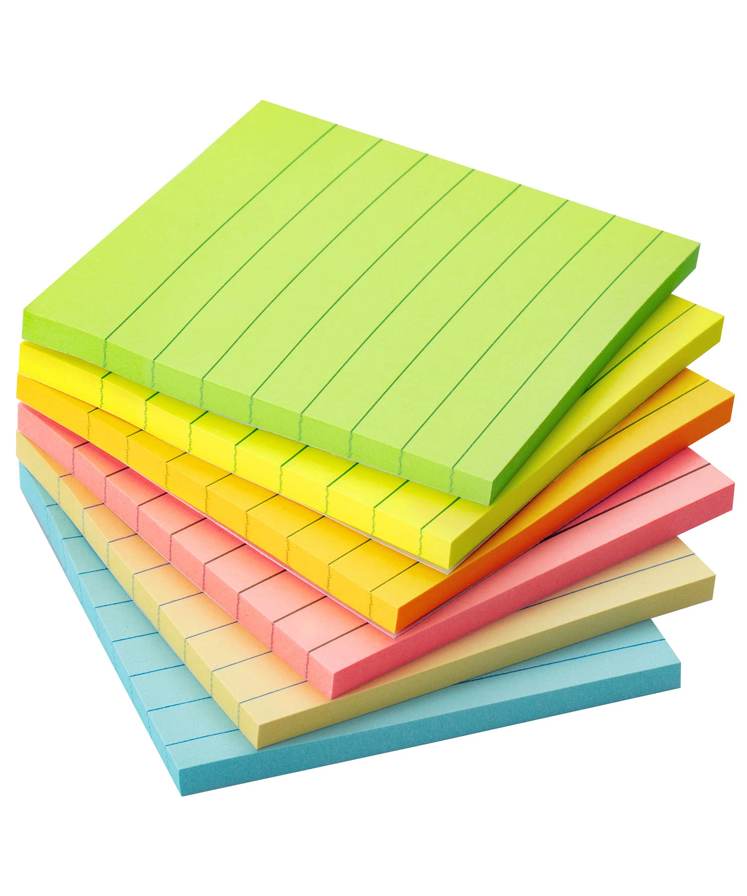 Mr. Pen- Lined Sticky Notes 3x3, 6 Pads, 45 Sheet/Pads, Pastel Colors, Sticky Notes with Lines, Sticky Note Pads, Sticky Pads, Sticky Notes Lined, Colorful Sticky Notes, Mr Pen Sticky Notes