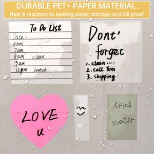 Transparent Sticky Notes with Marker, 3x3 inch Clear Sticky Note Pads, 7 Pack Translucent Sticky Note See Through School Office Supplies for Book Notes Highlights, Clean Removal (7 pack-clear)