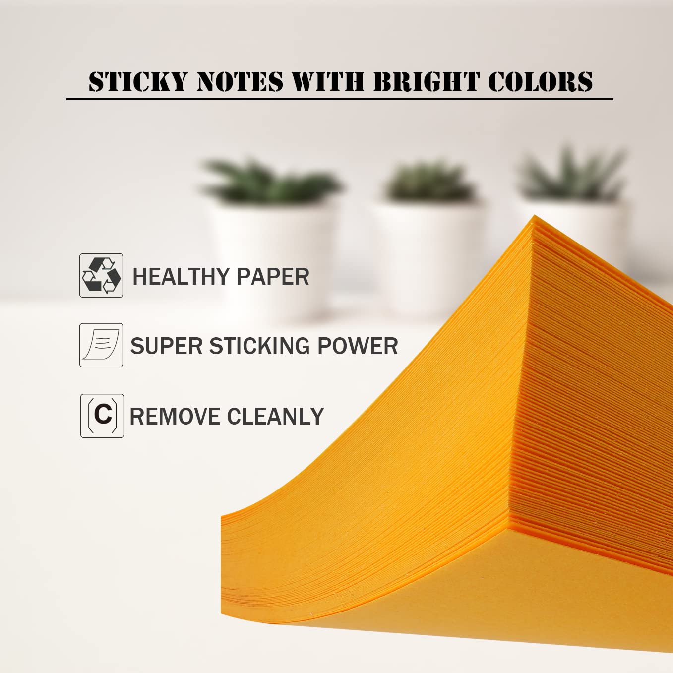 Sticky Notes Bulk, Ezzgol 60 Pads Sticky Notes, 3 X 3 Inch, 100 Sheets/Pad, Assorted Bright Colors Sticky Notes Pack,Great Sticking Power