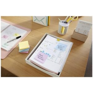 Post-it 100% Recycled Paper Super Sticky Pop-up Notes, 2X the Sticking Power, 3x3 in, 6 Pads/Pack, Wanderlust Pastels Collection