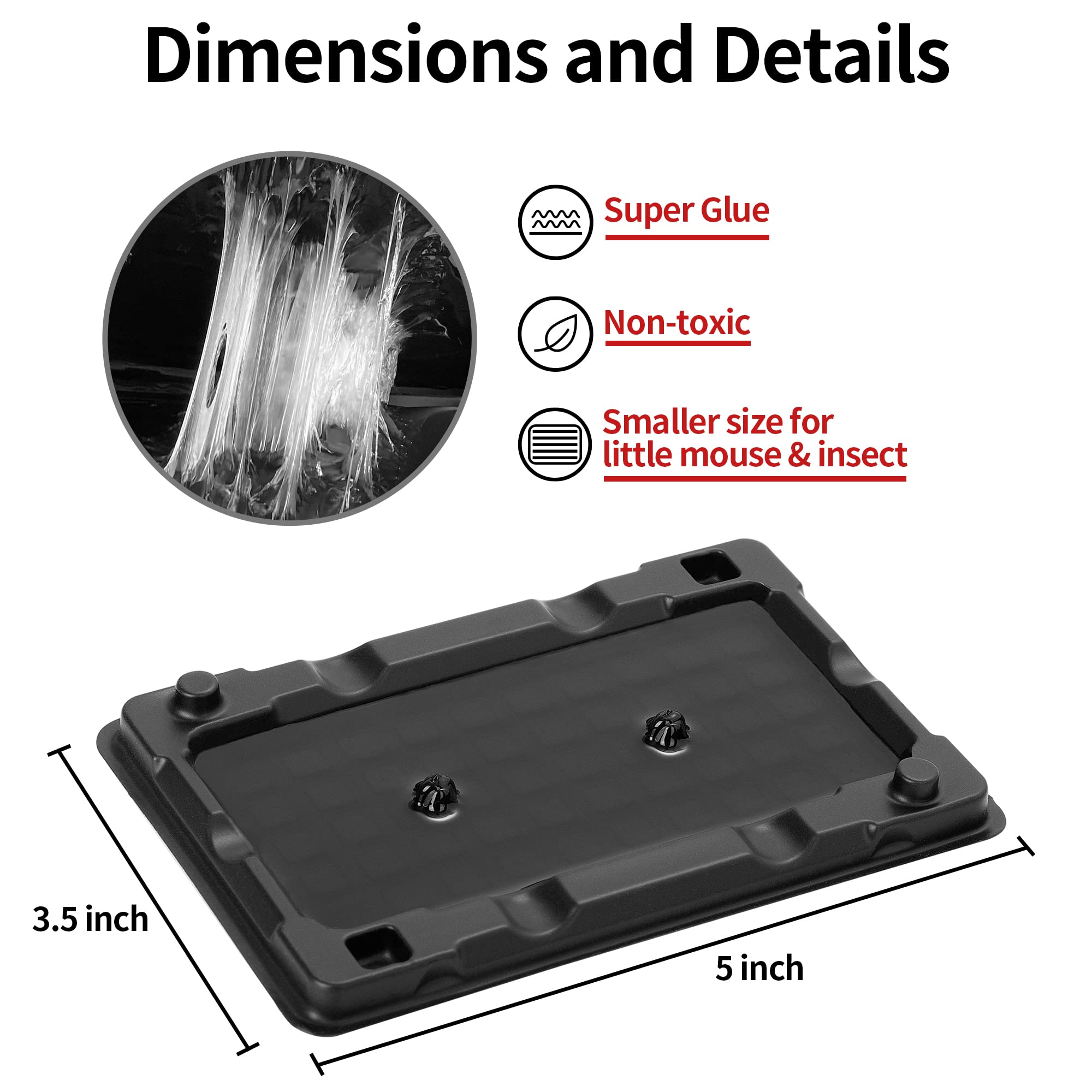 LULUCATCH Mouse & Insect Traps 12 Pack, Heavier Sticky Traps with Non-toxic Glue for Small Mice & Insects. Sticky Mouse Traps Indoor, Easy to Set, Safe to Children & Pets