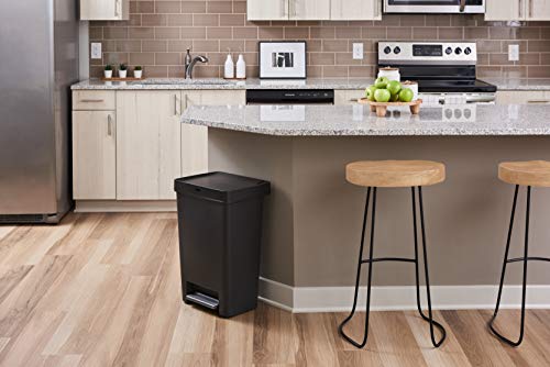 Rubbermaid Premier Series II Step-On Trash Can for Home and Kitchen, with Lid Lock and Slow Close, 13 Gallon, Charcoal