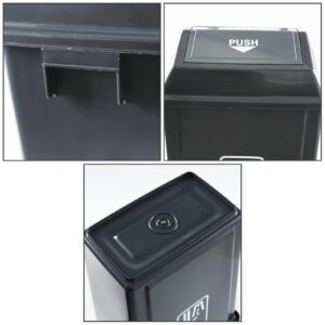 Lesbin 4-Pack 13 Gallon Kitchen Trash Can with Lid, Plastic Garbage Bin for Kitchen, Gray