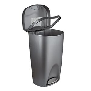 Umbra Brim Kitchen Trash Can 13 Gallon (50L) Waste Bin with Lid, Silver