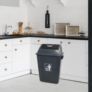 Vcansay 13 Gallon Plastic Kitchen Trash Can with Lid, Pack of 4