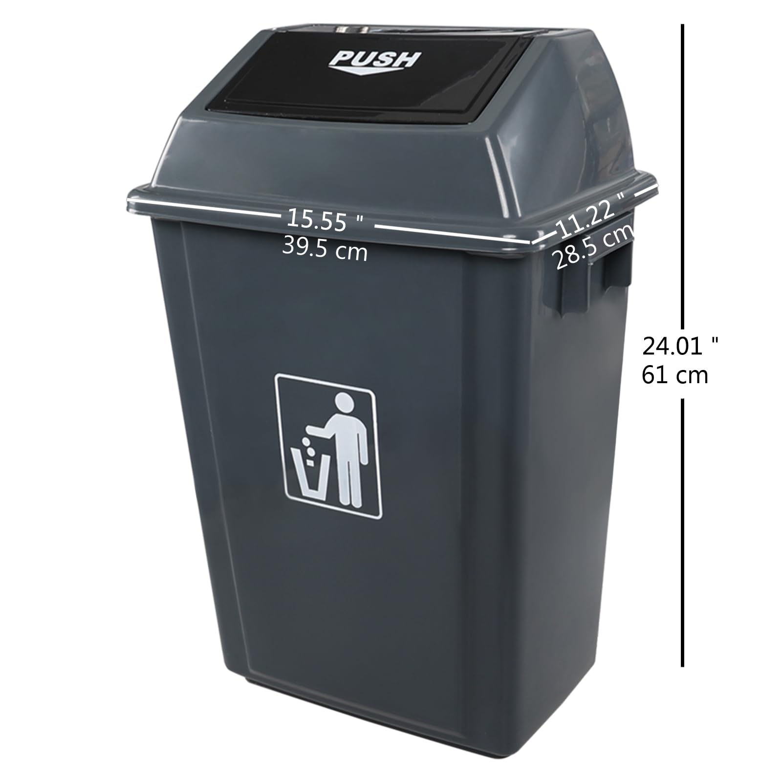 Vcansay 13 Gallon Plastic Kitchen Trash Can with Lid, Pack of 4