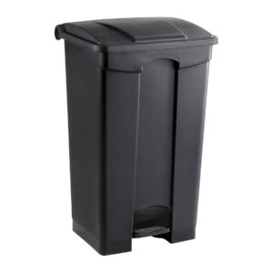 Safco Step-On Indoor Plastic Trash Can for Home & Commercial Use, Hands-Free Disposal, 23 Gallon, Black