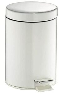 wesco 103 103012-01 pedal-type trash can, white, size: diameter 6.7 x height 10.2 inches (17 x 26 cm), pedal bin 3l