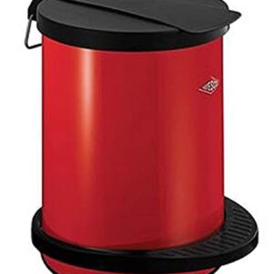 WESCO 111 111212-02 Pedal-Type Trash Can, Red, Size: Diameter 10.2 x Height 13.6 inches (26 x 34.5 cm), Pedal Bin 13L