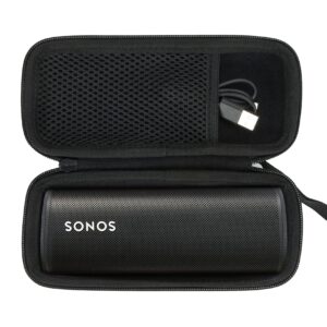 khanka hard travel case replacement for sonos roam 2 / sonos roam portable smart bluetooth speaker (inside black)
