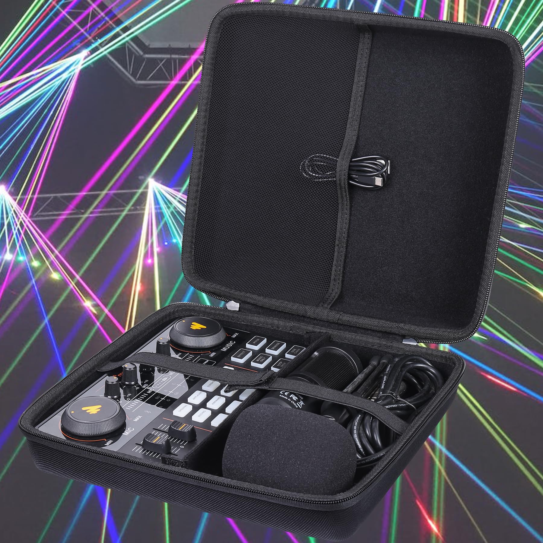 Khanka Hard Travel Case Replacement for Podcast Equipment Bundle-MAONO MaonoCaster Lite -Audio Interface-All in One-Podcast Production Studio,Case Only.