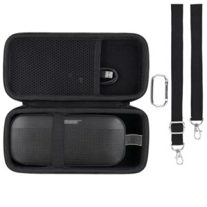 khanka hard travel case replacement for bose soundlink flex bluetooth portable speaker (black)