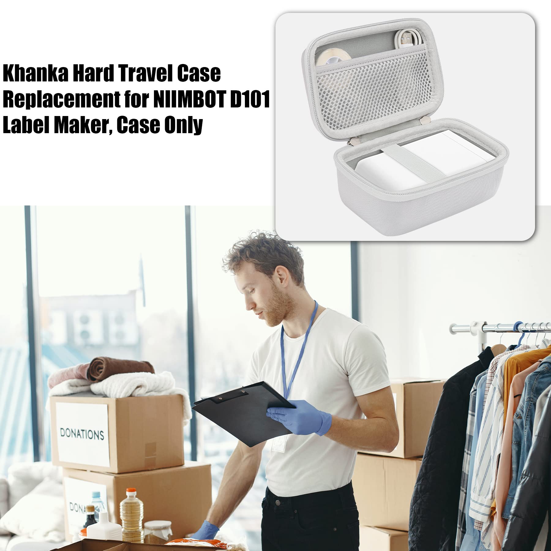 khanka Hard Travel Case Replacement for NIIMBOT D101 0.4''-1'' Label Maker, Case Only