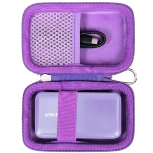 khanka Hard Travel Case for Anker 3-in-1 Fast Charging Charger with Built-in USB-C Cable/Anker 533 Power Bank/Anker Nano Power Bank,10000mAh Portable Charger (PD 30W max. Leistung),Case Only(Purple)