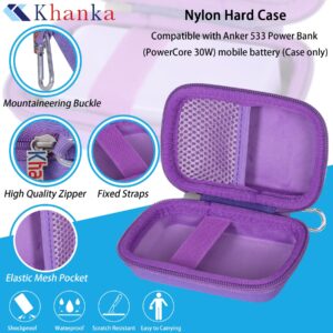 khanka Hard Travel Case for Anker 3-in-1 Fast Charging Charger with Built-in USB-C Cable/Anker 533 Power Bank/Anker Nano Power Bank,10000mAh Portable Charger (PD 30W max. Leistung),Case Only(Purple)