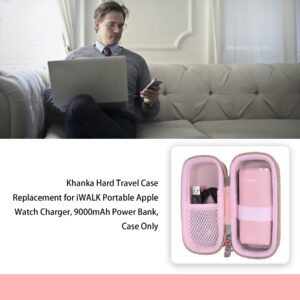 Khanka Hard Travel Case Replacement for iWALK Portable Apple Watch Charger, 9000mAh Power Bank, Case Only (Pink)