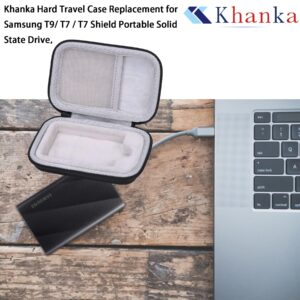 Khanka Hard Travel Case Replacement for Samsung T9/ T7 / T7 Shield Portable Solid State Drive, External SSD - USB 3.2-1TB 2TB, Case Only (Black)