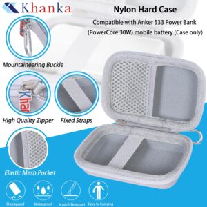 khanka Hard Travel Case for Anker 3-in-1 Fast Charging Charger with Built-In USB-C Cable/Anker 533 Power Bank/Anker Nano Power Bank,10000mAh Portable Charger (PD 30W max. Leistung),Case Only（White）