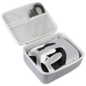 khanka Hard Travel Case replacement for Meta Oculus Quest 2 VR Gaming Headset 64GB/256GB(inside white)