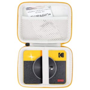 khanka hard travel case replacement for compatible with kodak mini shot 3 retro camera portable instant camera photo printer (yellow zipper)