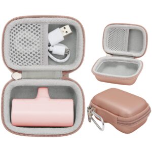 khanka hard travel case compatible with iwalk/charmast/kkd/abnoys/veger/taegila small portable charger 3350mah 4500mah 4800mah 5000mah 5200mah 8000mah ultra-compact power bank, case only (pink)