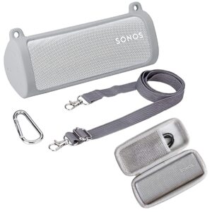 khanka hard travel and silicone case replacement for sonos roam portable smart bluetooth speaker