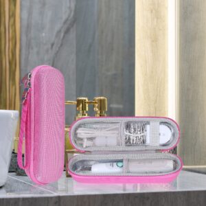 khanka Hard Electric Toothbrush Travel Case with 2 Pack Toothpaste Cap, Compatible with Philips Sonicare ProtectiveClean 4100 5100 5300 6100 6500, Holds Oral-B Pro 1000 3000 5000 6000 (Pink)