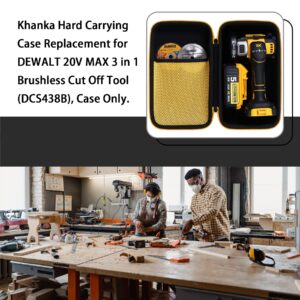 khanka Hard Carrying Case Replacement for DEWALT 20V MAX 3 in 1 Brushless Cut Off Tool (DCS438B), Case Only