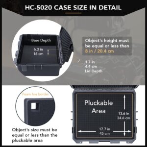 Lykus HC-5020 Large Waterproof Hard Case with Foam, Interior Size 19.7x15.7x8.3 inch, Suitable for electronic equipment and more