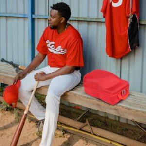 khanka Hard Storage Carrying Case Compatible with Baseball Caps This Organizer Holder Protects up to 8 Hats (Red)