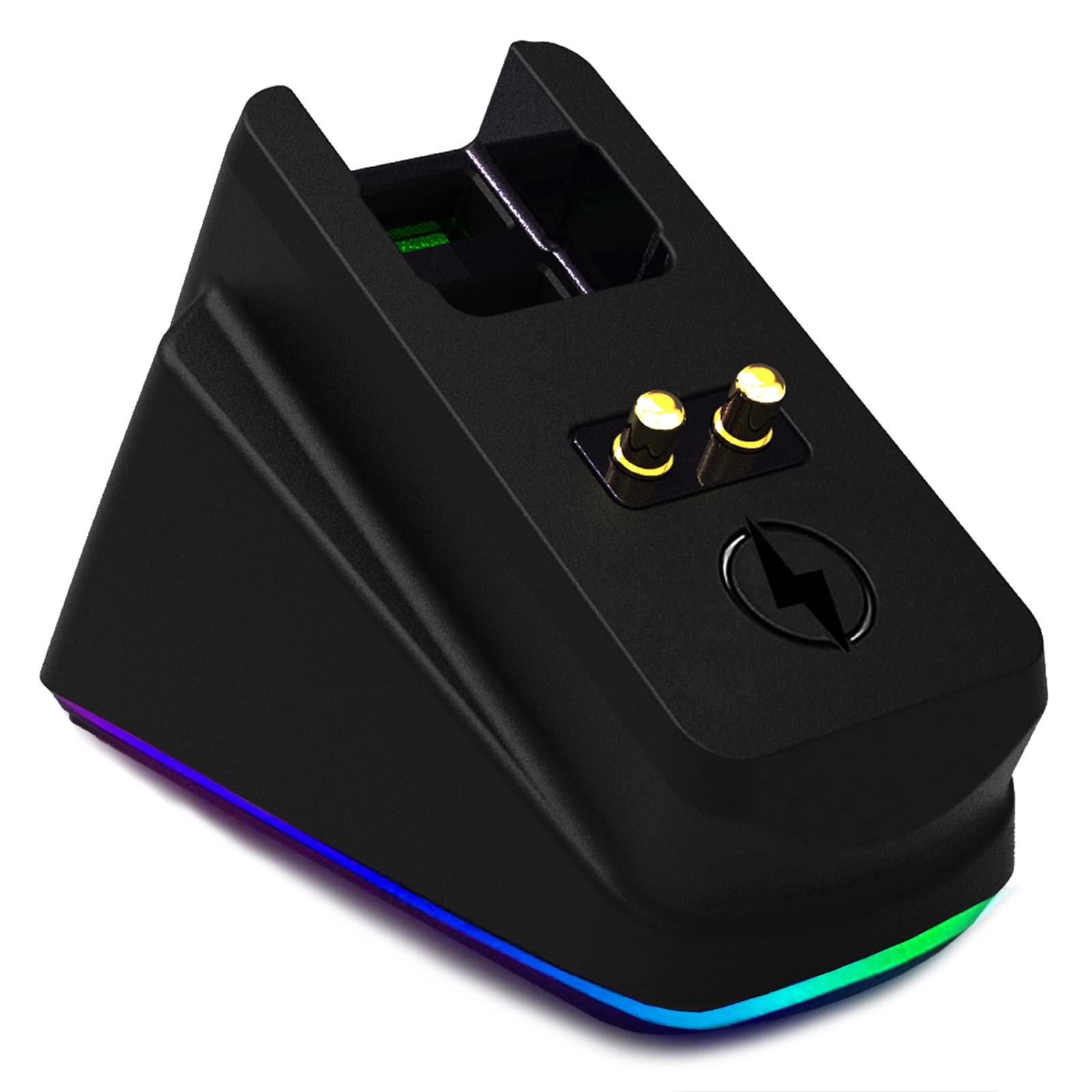 Mouse Charging Dock for Razer Wireless Mouse Viper Ultimate Naga pro DeathAdder V2 Pro and Basilisk Ultimate Magnetic Charging RGB Lights Status Indicator Gecko Feet (RGB)