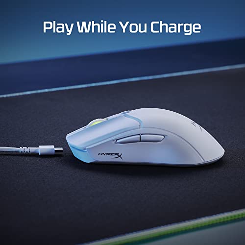 HyperX Pulsefire Haste 2 – Wireless Gaming Mouse- Ultra Lightweight, 61g, 100 Hour Battery Life, Dual Wireless Connectivity, Precision Sensor - White