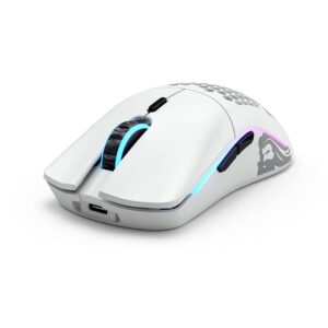 Glorious Model O- (Minus) Wireless Gaming Mouse - 65g Superlight Honeycomb Design, RGB, Ambidextrous, Lag Free 2.4GHz Wireless, Up to 71 Hours Battery - Matte White