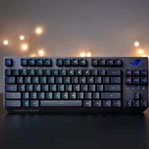ASUS ROG Strix Scope RX TKL Wireless Deluxe - 80% Gaming Keyboard, Tri-Mode Connectivity (2.4GHz RF, Bluetooth, Wired), ROG RX Red Optical Mechanical Switches, PBT Keycaps, RGB, Wrist Rest, Black