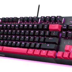 ASUS ROG Strix Scope TKL Electro Punk Mechanical Gaming Keyboard, Cherry MX Red Switches, 2X Wider Ctrl Key for Greater FPS Precision, Gaming Keyboard for PC, Aura Sync RGB Lighting, Quick-Toggle,Pink