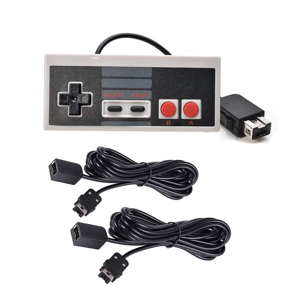 Chilartalent 1 NES Mini Classic Controller with 2 Pack 10ft Extension Cable Compatible with NES Classic Mini Edition