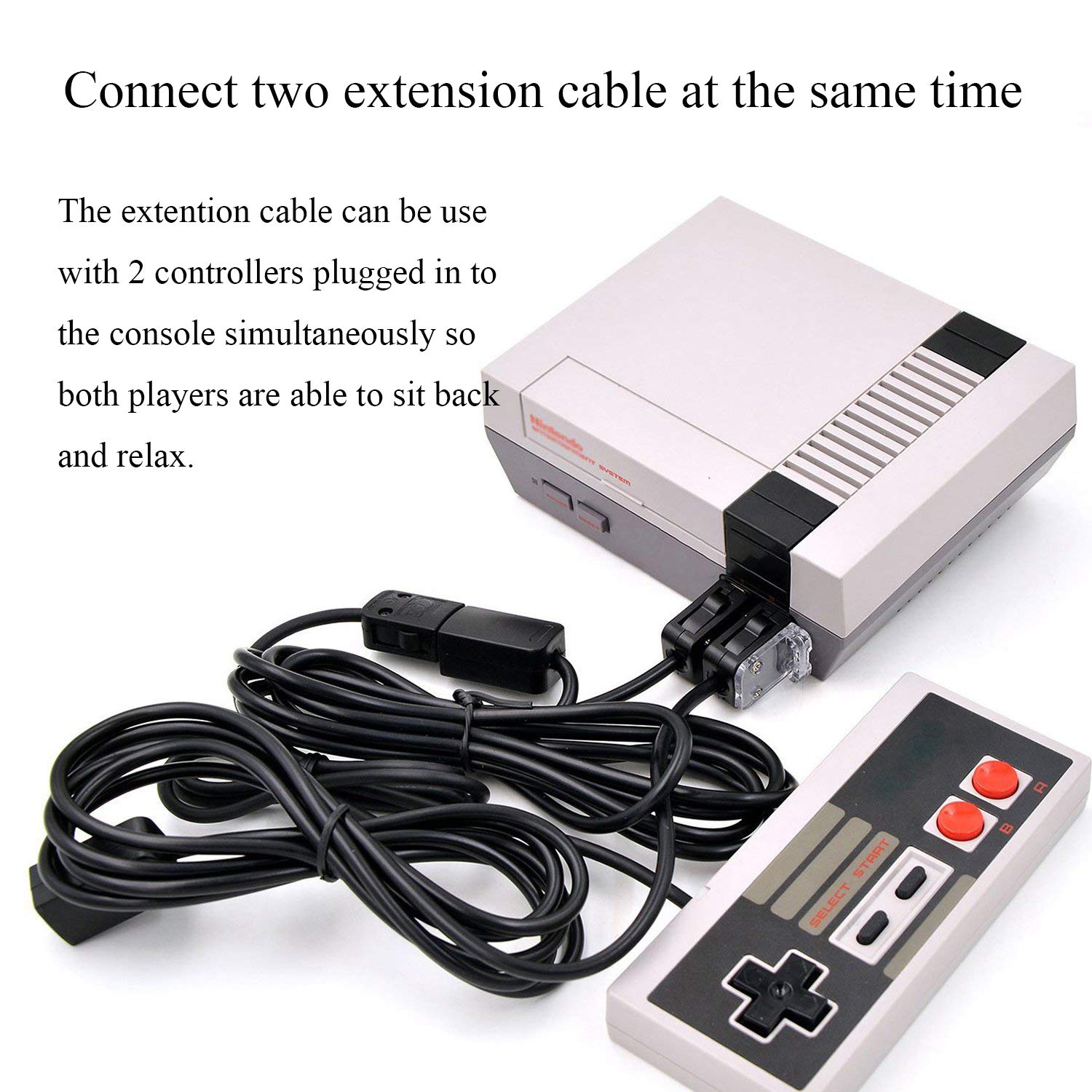 Chilartalent 1 NES Mini Classic Controller with 2 Pack 10ft Extension Cable Compatible with NES Classic Mini Edition