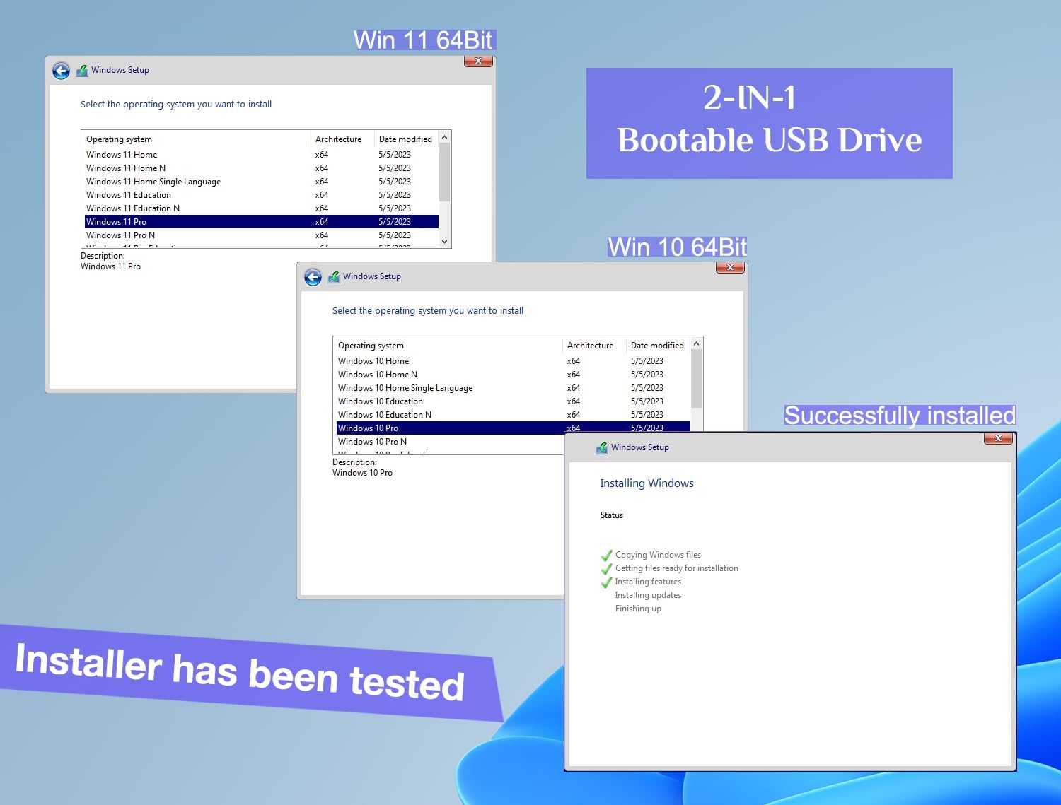 32GB - Bootable Windows 10&11, USB Driver 3.2Gen for Reinstall Windows, Reset Password,Supported UEFI and Legacy, Compatible All Brands