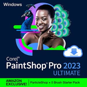 corel paintshop pro 2023 ultimate | powerful photo editing & graphic design software + creative suite | amazon exclusive particleshop + 5 brush starter pack [pc download]