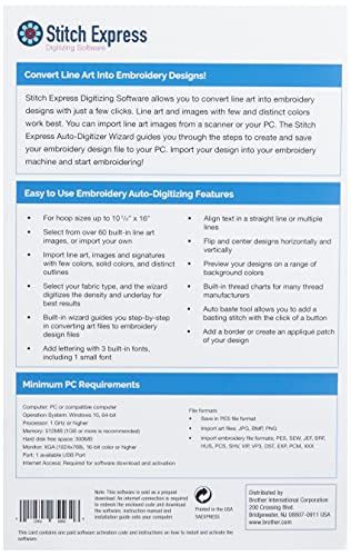 Brother SAEXPRESS – Stitch Express (Auto Digitizing Software)